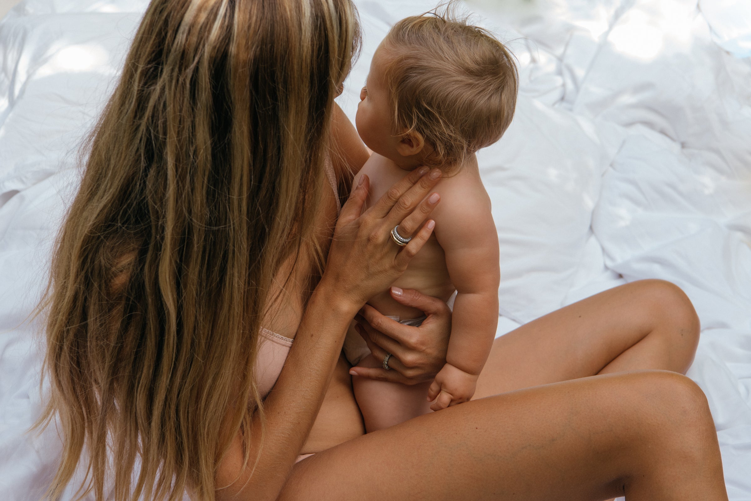 mother holding child